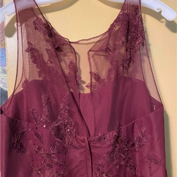 David’s Bridal dress. Size 14. No alterations. Wine color - Picture 3 of 4